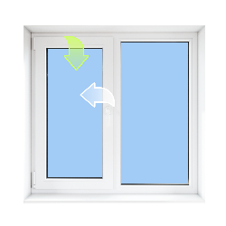 Окно двустворчатое поворотно-откидное, 1200*1160