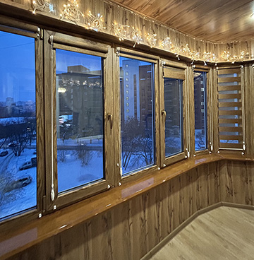 Остекление балкона с обшивкой МДФ панелями