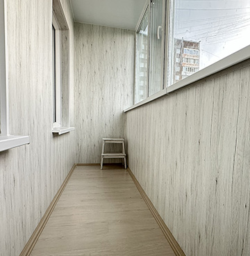 Лоджия с обшивкой МДФ панелями и теплым полом