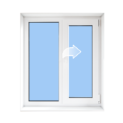 Окно двустворчатое поворотное, 1000*1160